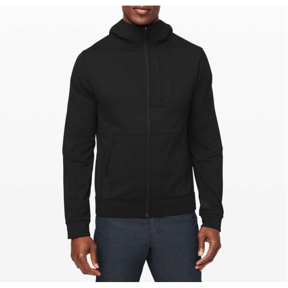 Lululemon City Sweat Thermo Full Zip Hoodie Mens Large Black EUC